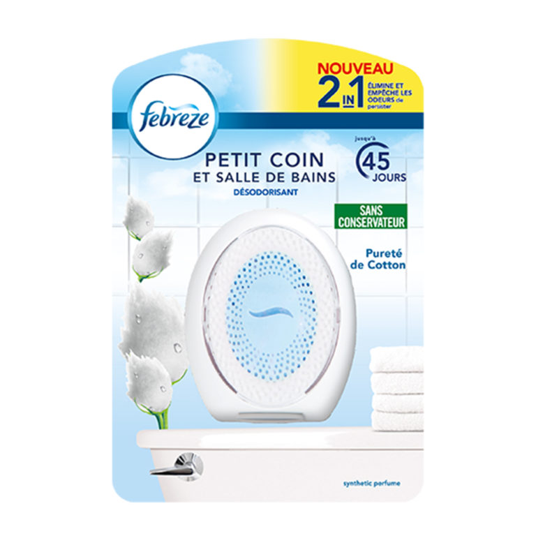 Febreze Petit Coin Désodorisant Salle De Bains - Fraîcheur Vanille 45 Jours Sans Électricité